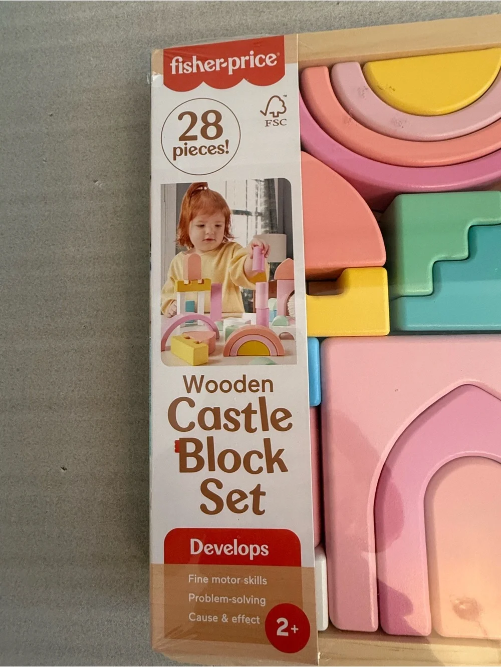 New Fisher Price Wooden Castle Block Set